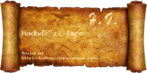 Hadházi Imre névjegykártya